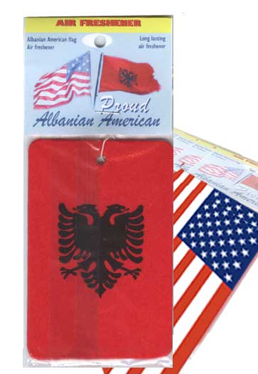 Albanian American Flag Air Freshener