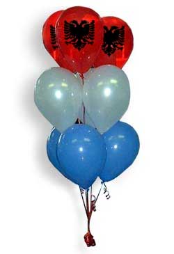 Red Ballons with albanian flag