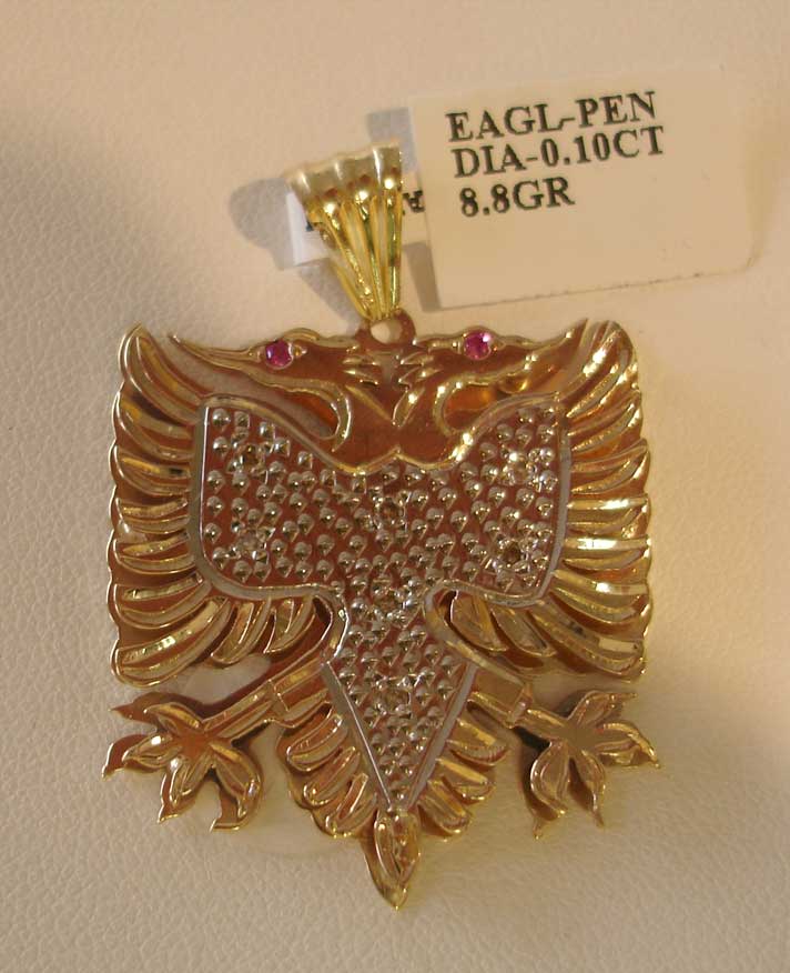 2 Rubbies Albanian Eagle pendant