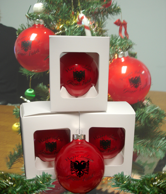 1 Holiday Glass Albanian Ornament